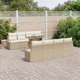 Conjunto de sofá de jardín 9 pcs Beige Poliratán en Sofás de exterior | Comprar online en Foru.es