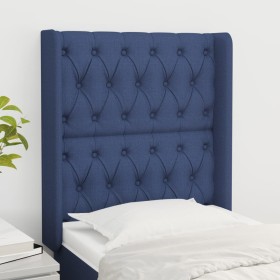 Cabecero con orejas de tela azul 83x16x118/128 cm de vidaXL, Cabeceros y pies de cama - Ref: Foro24-3119896, Precio: 86,10 €,...