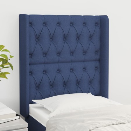 Cabecero con orejas de tela azul 83x16x118/128 cm de vidaXL, Cabeceros y pies de cama - Ref: Foro24-3119896, Precio: 86,10 €,...