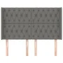 Headboard with dark gray fabric ears 163x16x118/128 cm by vidaXL, Headboards and footboards - Ref: Foro24-3119923, Price: 144...