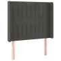 Cabecero con orejas de terciopelo gris oscuro 103x16x118/128 cm de vidaXL, Cabeceros y pies de cama - Ref: Foro24-3119861, Pr...