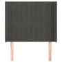 Cabecero con orejas de terciopelo gris oscuro 103x16x118/128 cm de vidaXL, Cabeceros y pies de cama - Ref: Foro24-3119861, Pr...