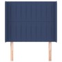 Cabecero con orejas de tela azul 93x16x118/128 cm de vidaXL, Cabeceros y pies de cama - Ref: Foro24-3119806, Precio: 70,13 €,...