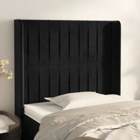 Kopfteil mit Ohren aus schwarzem Samt, 93 x 16 x 118/128 cm von vidaXL, Kopf- und Fußteile - Ref: Foro24-3119856, Preis: 78,4...