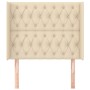 Cabecero con orejas de tela color crema 103x16x118/128 cm de vidaXL, Cabeceros y pies de cama - Ref: Foro24-3119911, Precio: ...