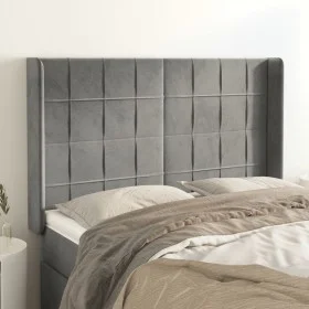 Kopfteil mit hellgrauen Samtohren 147x16x118/128 cm von vidaXL, Kopf- und Fußteile - Ref: Foro24-3119628, Preis: 128,30 €, Ra...