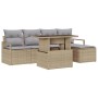 Conjunto de sofá de jardín 6 pcs Beige Poliratán en Sofás de exterior | Comprar online en Foru.es