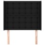 Cabecero con orejas de tela negro 93x16x118/128 cm de vidaXL, Cabeceros y pies de cama - Ref: Foro24-3119998, Precio: 81,78 €...