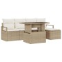 Conjunto de sofá de jardín 6 pcs Beige Poliratán en Sofás de exterior | Comprar online en Foru.es