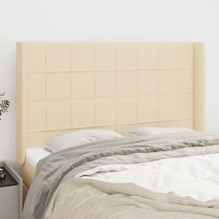 Headboard with cream fabric ears 147x16x118/128 cm by vidaXL, Headboards and footboards - Ref: Foro24-3119583, Price: 105,10 ...