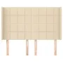 Headboard with cream fabric ears 147x16x118/128 cm by vidaXL, Headboards and footboards - Ref: Foro24-3119583, Price: 105,10 ...