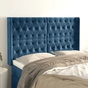 Kopfteil mit dunkelblauen Samtohren 163x16x118/128 cm von vidaXL, Kopf- und Fußteile - Ref: Foro24-3119974, Preis: 147,11 €, ...