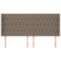 Cabecero con orejas de tela gris taupe 203x16x118/128 cm de vidaXL, Cabeceros y pies de cama - Ref: Foro24-3119942, Precio: 1...