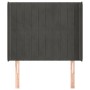 Cabecero con orejas de terciopelo gris oscuro 83x16x118/128 cm de vidaXL, Cabeceros y pies de cama - Ref: Foro24-3119849, Pre...