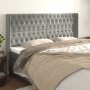 Cabecero con orejas de terciopelo gris claro 203x16x118/128 cm de vidaXL, Cabeceros y pies de cama - Ref: Foro24-3119982, Pre...