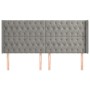 Cabecero con orejas de terciopelo gris claro 203x16x118/128 cm de vidaXL, Cabeceros y pies de cama - Ref: Foro24-3119982, Pre...