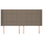 Cabecero con orejas de tela gris taupe 183x16x118/128 cm de vidaXL, Cabeceros y pies de cama - Ref: Foro24-3119598, Precio: 1...