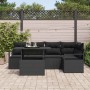 Conjunto de sofá de jardín 6 pcs Negro Poliratán en Sofás de exterior | Comprar online en Foru.es