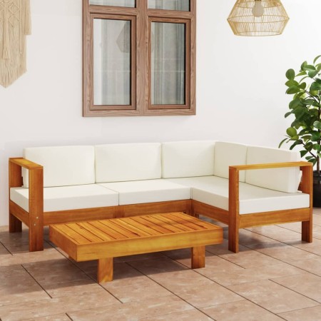 Conjunto de jardín 5 piezas con cojines 100x60 cm madera de acacia en Conjuntos de jardín | Comprar online en Foru.es