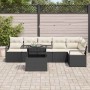 Conjunto de sofá de jardín 7 pcs Negro Poliratán en Sofás de exterior | Comprar online en Foru.es