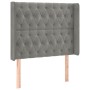 Cabecero con orejas de terciopelo gris claro 103x16x118/128 cm de vidaXL, Cabeceros y pies de cama - Ref: Foro24-3119958, Pre...