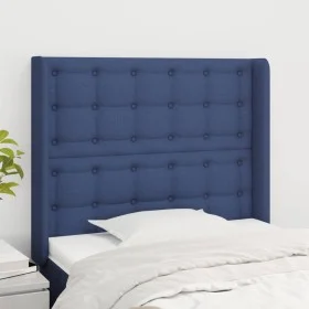 Cabecero con orejas de tela azul 93x16x118/128 cm de vidaXL, Cabeceros y pies de cama - Ref: Foro24-3120002, Precio: 74,91 €,...