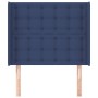 Cabecero con orejas de tela azul 93x16x118/128 cm de vidaXL, Cabeceros y pies de cama - Ref: Foro24-3120002, Precio: 77,28 €,...