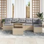 Conjunto de sofá de jardín 7 pcs Beige Poliratán en Sofás de exterior | Comprar online en Foru.es