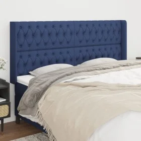 Kopfteil mit blauen Stoffohren 203x16x118/128 cm von vidaXL, Kopf- und Fußteile - Ref: Foro24-3119944, Preis: 149,88 €, Rabat...