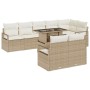 Conjunto de sofá de jardín 9 pcs Beige Poliratán en Sofás de exterior | Comprar online en Foru.es