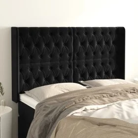 Kopfteil mit Ohren aus schwarzem Samt, 163 x 16 x 118/128 cm von vidaXL, Kopf- und Fußteile - Ref: Foro24-3119972, Preis: 165...