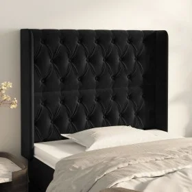 Headboard with black velvet ears 103x16x118/128 cm by vidaXL, Headboards and footboards - Ref: Foro24-3119960, Price: 91,52 €...
