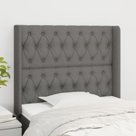 Cabecero con orejas de tela gris oscuro 93x16x118/128 cm de vidaXL, Cabeceros y pies de cama - Ref: Foro24-3119899, Precio: 8...