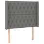 Headboard with dark gray fabric ears 93x16x118/128 cm by vidaXL, Headboards and footboards - Ref: Foro24-3119899, Price: 82,3...