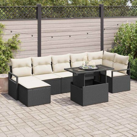 Conjunto de sofá de jardín 8 pcs Negro Poliratán en Sofás de exterior | Comprar online en Foru.es