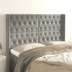 Kopfteil mit hellgrauen Samtohren 147x16x118/128 cm von vidaXL, Kopf- und Fußteile - Ref: Foro24-3119964, Preis: 143,02 €, Ra...