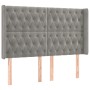 Cabecero con orejas de terciopelo gris claro 147x16x118/128 cm de vidaXL, Cabeceros y pies de cama - Ref: Foro24-3119964, Pre...