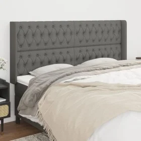 Kopfteil mit dunkelgrauen Stoffohren 203x16x118/128 cm von vidaXL, Kopf- und Fußteile - Ref: Foro24-3119939, Preis: 136,52 €,...