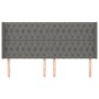 Cabecero con orejas de tela gris oscuro 203x16x118/128 cm de vidaXL, Cabeceros y pies de cama - Ref: Foro24-3119939, Precio: ...