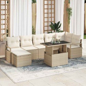 Conjunto de sofá de jardín 8 pcs Beige Poliratán en Sofás de exterior | Comprar online en Foru.es
