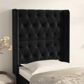 Headboard with black velvet ears 83x16x118/128 cm by vidaXL, Headboards and footboards - Ref: Foro24-3119948, Price: 94,46 €,...