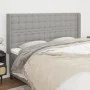 Headboard with light gray fabric ears 183x16x118/128 cm by vidaXL, Headboards and footboards - Ref: Foro24-3120028, Price: 12...