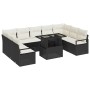 Conjunto de sofá de jardín 10 pcs Negro Poliratán en Sofás de exterior | Comprar online en Foru.es