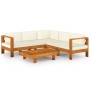 Conjunto de jardín de 6 piezas con cojines, 100 x 60 cm, madera de acacia en Conjuntos de jardín | Comprar online en Foru.es