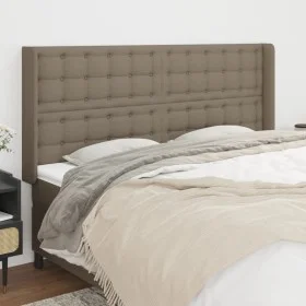 Cabecero con orejas de tela gris taupe 183x16x118/128 cm de vidaXL, Cabeceros y pies de cama - Ref: Foro24-3120032, Precio: 1...