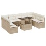 Conjunto de sofá de jardín 10 pcs Beige Poliratán en Sofás de exterior | Comprar online en Foru.es