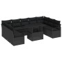 Conjunto de sofá de jardín 10 pcs Negro Poliratán en Sofás de exterior | Comprar online en Foru.es