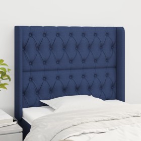 Cabecero con orejas de tela azul 103x16x118/128 cm de vidaXL, Cabeceros y pies de cama - Ref: Foro24-3119912, Precio: 88,17 €...