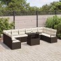 Conjunto de sofá de jardín 11 pcs Marrón ratán sintético en Sofás de exterior | Comprar online en Foru.es