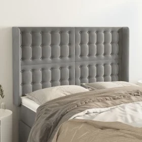 Headboard with light gray velvet ears 147x16x118/128 cm by vidaXL, Headboards and footboards - Ref: Foro24-3120062, Price: 14...